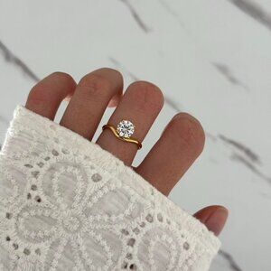 Sku:0339 gold ring zircon stone made of high-quality materials stainless steel